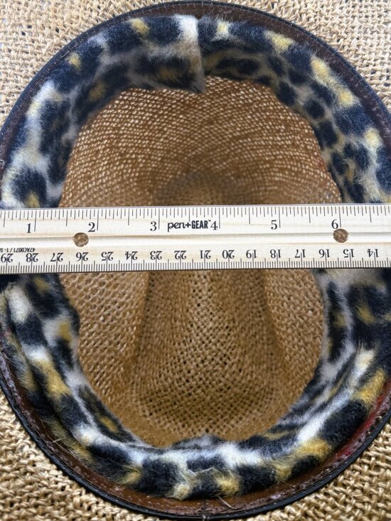 Vintage Boho Feather Straw Cowboy Hat Festival Rancher Western Large main image 8